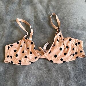Victoria's Secret Tan and Black Polka Dot Bra